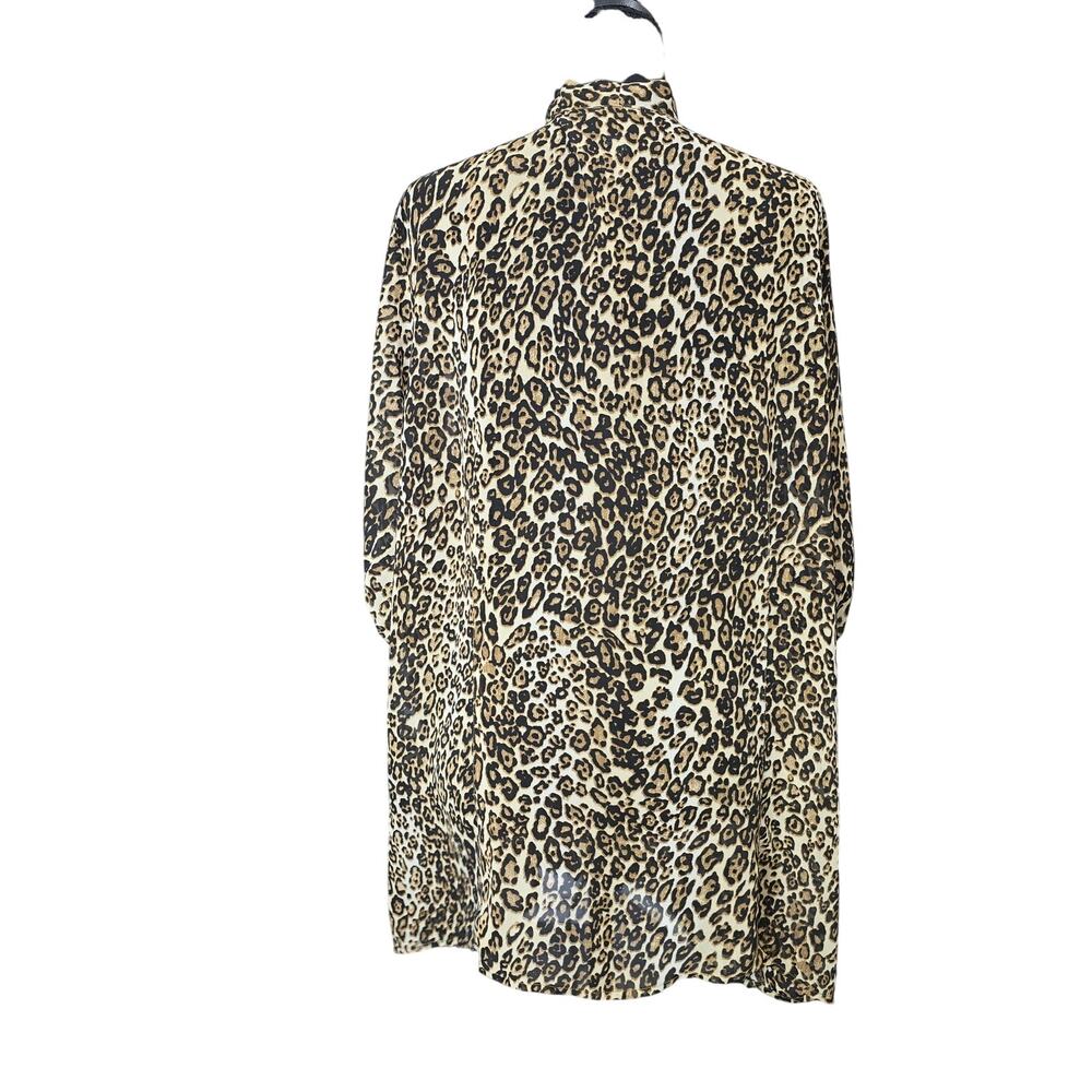 Torrid Leopard Print Sheer Button Down Blouse Sz 2 2X /18-20